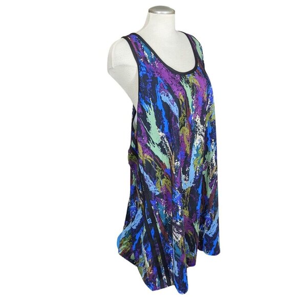 Rainbeau Curves Tunic Dress Womens Plus Size 26 28 Activewear Racerback Abstract - Picture 2 of 7
